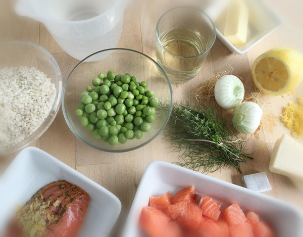 Ingrédients du risotto au saumon à l'Omnicuiseur Vitalité