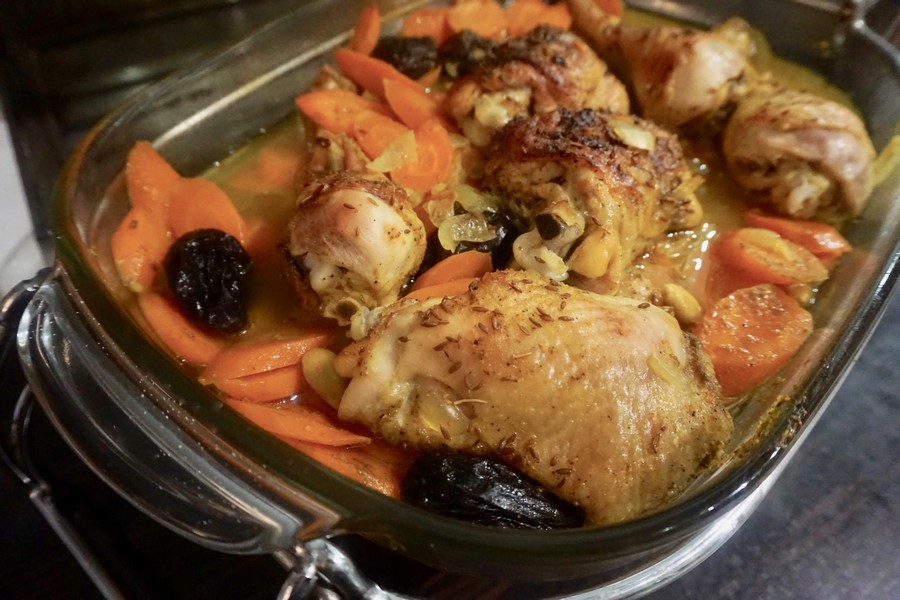 un poulet au miel et à la vapeur