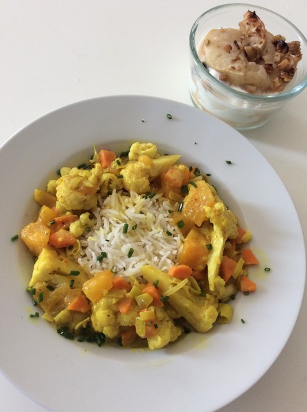 Le curry de chou-fleur à la mangue